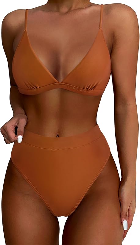 Women Sexy High Waisted 2 Piece Bikini Sets Triangle High Cut Swimsuits - Seldom Seen Styles