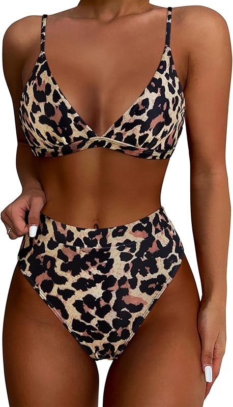 Women Sexy High Waisted 2 Piece Bikini Sets Triangle High Cut Swimsuits - Seldom Seen Styles
