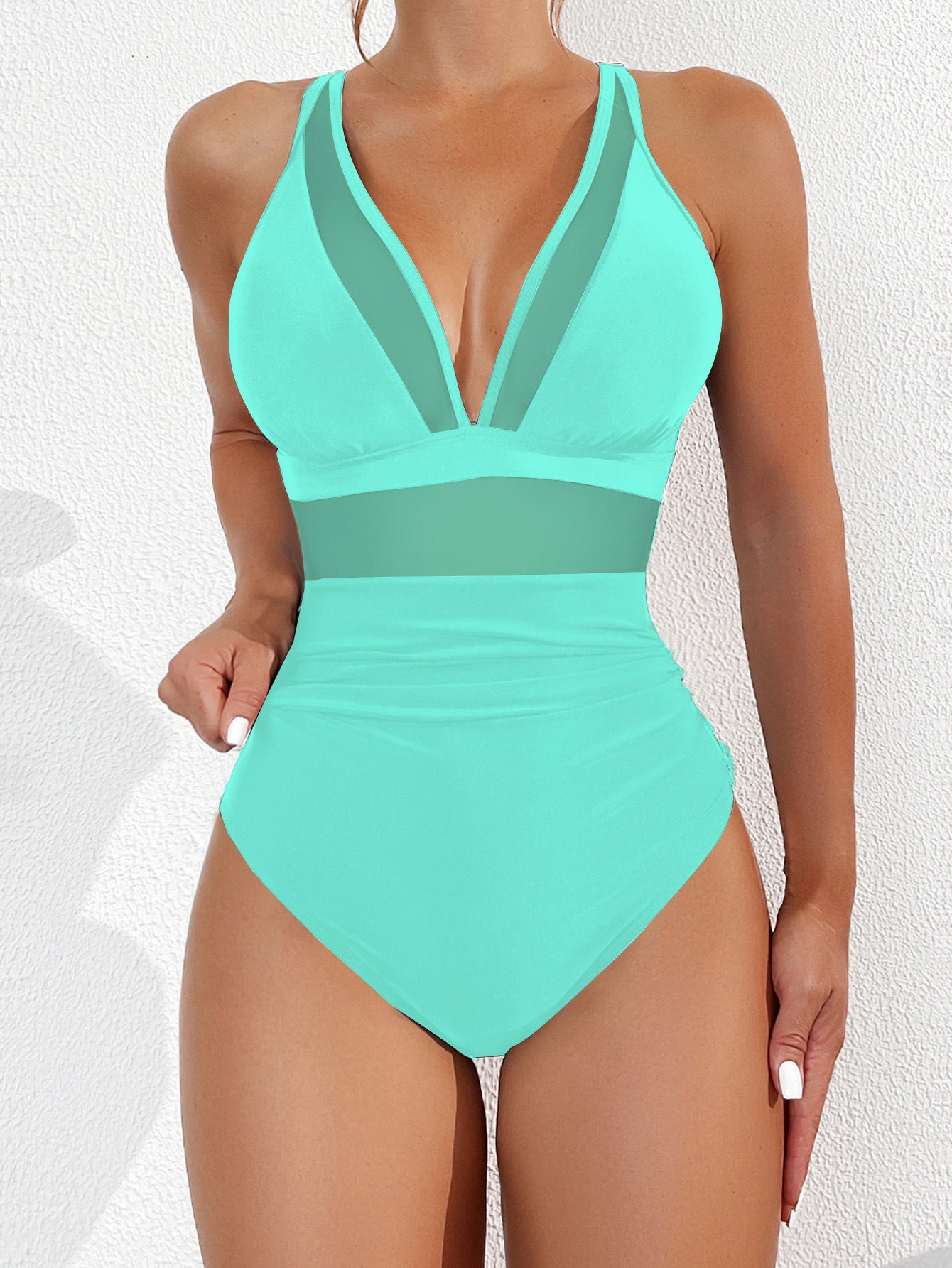 Women Sexy Mesh Tummy Control Swimsuit Push Up High Waisted Bathing Suit - Seldom Seen Styles