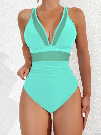 Women Sexy Mesh Tummy Control Swimsuit Push Up High Waisted Bathing Suit - Seldom Seen Styles