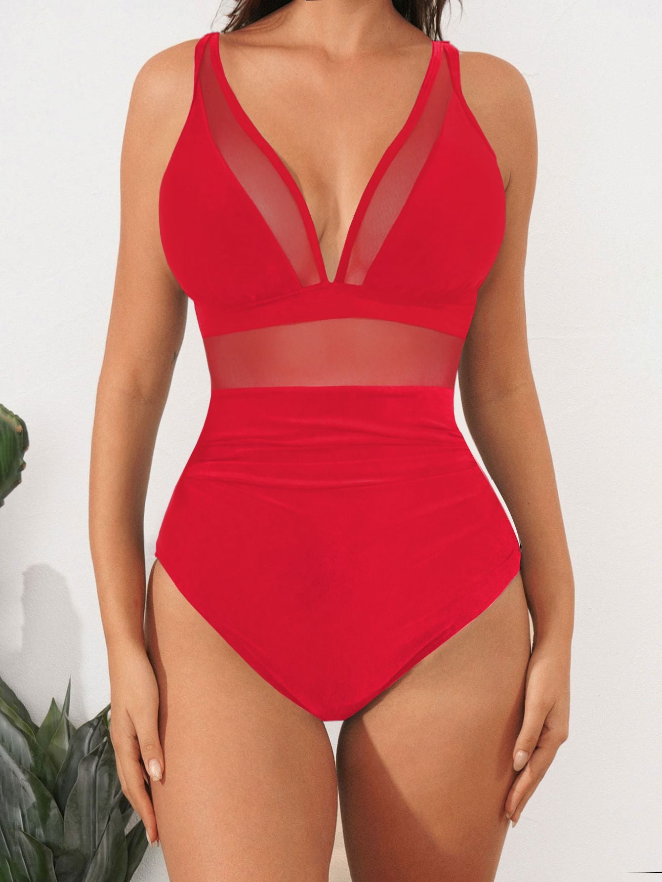 Women Sexy Mesh Tummy Control Swimsuit Push Up High Waisted Bathing Suit - Seldom Seen Styles