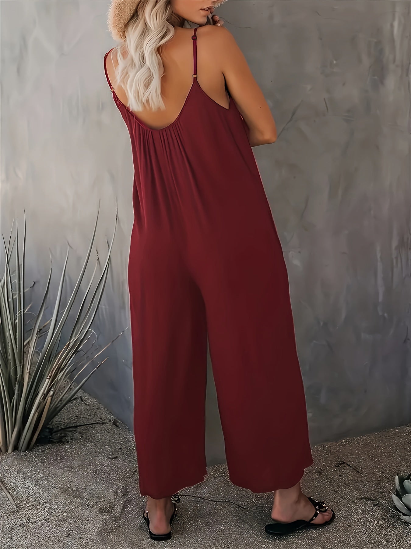 Women Summer Casual Sleeveless Spaghetti Strap Boho Wide Leg Jumpsuits Rompers Dressy 2025 Trendy Outfits Clothes - Seldom Seen Styles