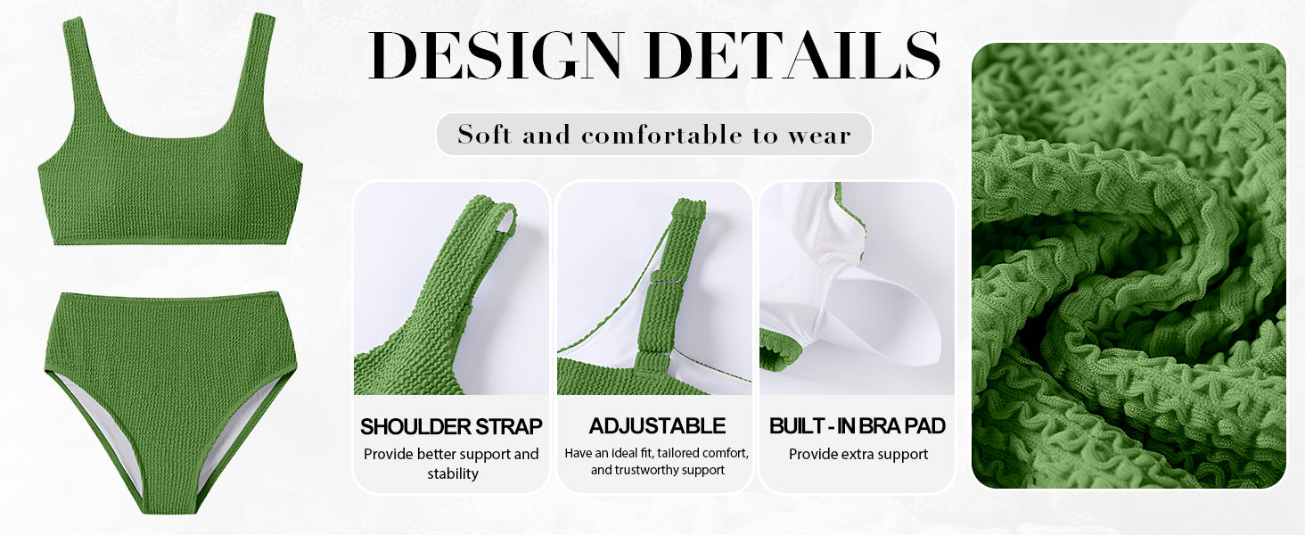 Women Swimsuits Two Piece Bikini Set High Waisted Ribbed Tummy Control Modest Bathing Suits 2025 Beach Swim Wear - Seldom Seen Styles