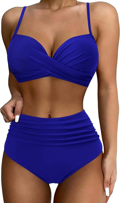 Women Twist High Waisted Bikini Sexy Push Up Two Piece Swimsuits - Seldom Seen Styles