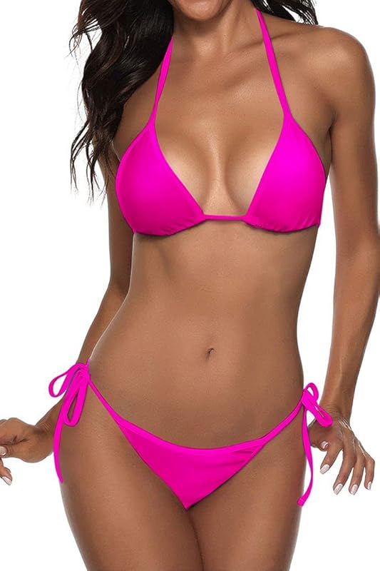 Women Two Piece Swimsuit Sexy Swimwear Halter String Triangle Bikini Sets - Seldom Seen Styles