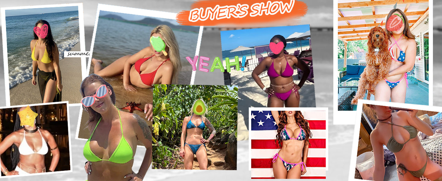 Women Two Piece Swimsuit Sexy Swimwear Halter String Triangle Bikini Sets - Seldom Seen Styles