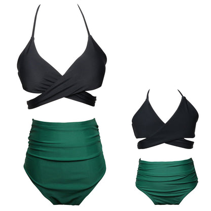 Women Two Piece Swimsuits High Waisted Bikini Teen Ruffle Tummy Control Bottoms Halter Bathing Suits - Seldom Seen Styles