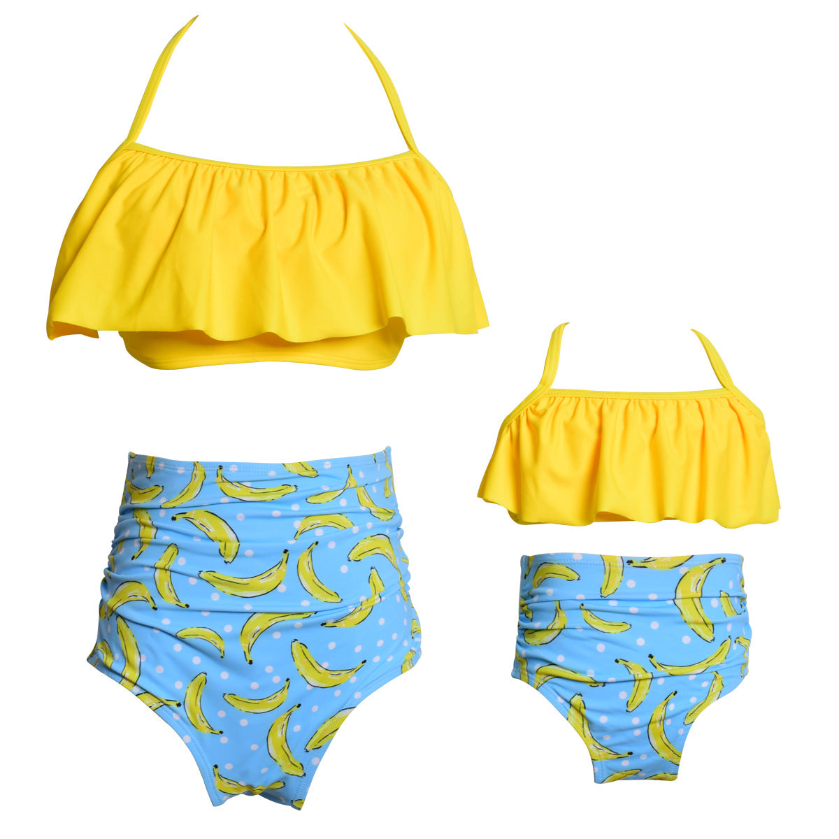 Women Two Piece Swimsuits High Waisted Bikini Teen Ruffle Tummy Control Bottoms Halter Bathing Suits - Seldom Seen Styles
