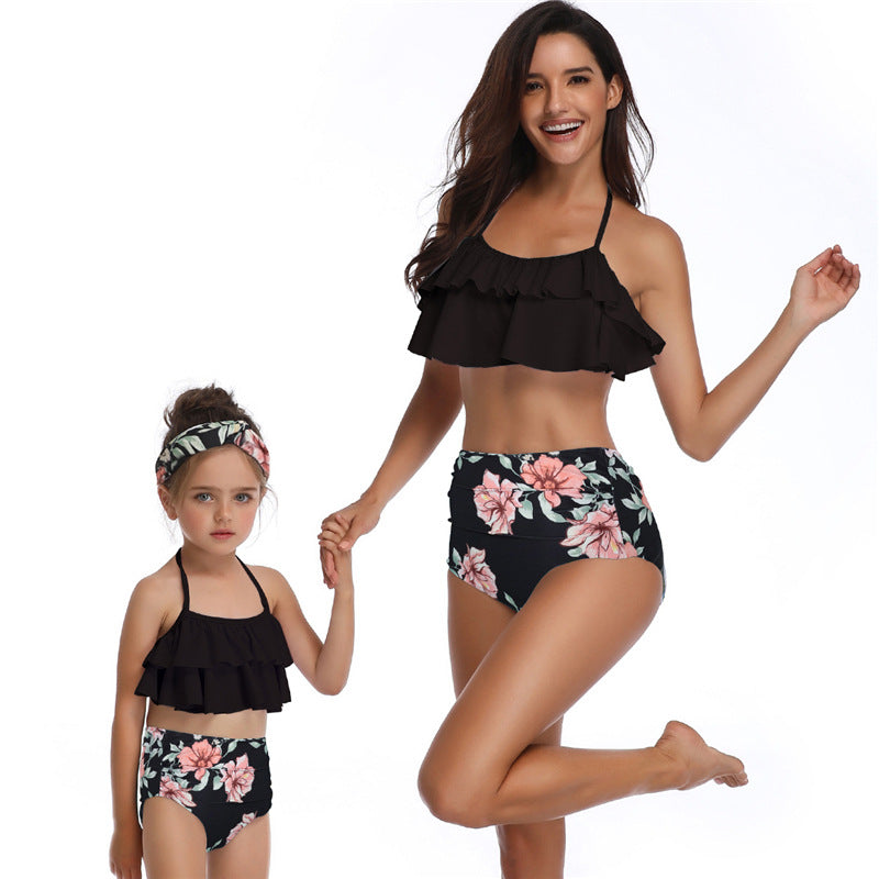 Women Two Piece Swimsuits High Waisted Bikini Teen Ruffle Tummy Control Bottoms Halter Bathing Suits - Seldom Seen Styles