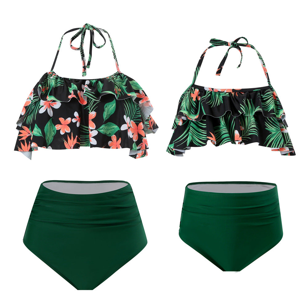 Women Two Piece Swimsuits High Waisted Bikini Teen Ruffle Tummy Control Bottoms Halter Bathing Suits - Seldom Seen Styles