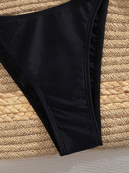 Women's 2 Piece Cheeky Bikini Sets Tie Back Ring Linked Brazilian Swimsuit Sexy Triangle Bathing Suit - Seldom Seen Styles