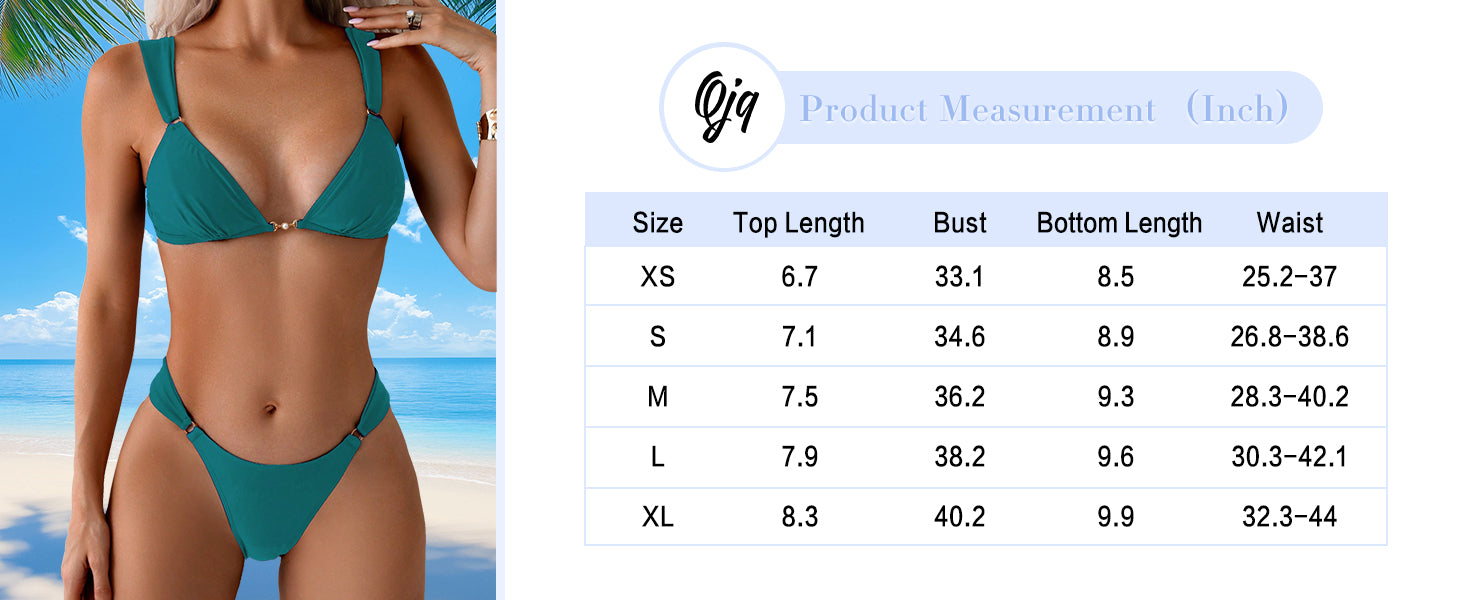 Women's 2 Piece Cheeky Bikini Sets Tie Back Ring Linked Brazilian Swimsuit Sexy Triangle Bathing Suit - Seldom Seen Styles