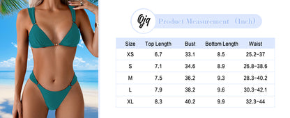 Women's 2 Piece Cheeky Bikini Sets Tie Back Ring Linked Brazilian Swimsuit Sexy Triangle Bathing Suit - Seldom Seen Styles