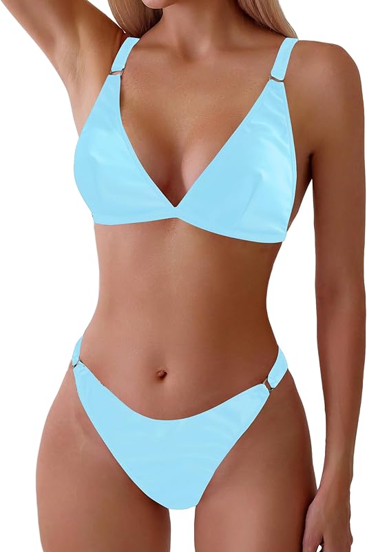 Women's 2 Piece Floral Print Swimsuit Triangle String High Cut Bikini Sets Bathing Suit - Seldom Seen Styles