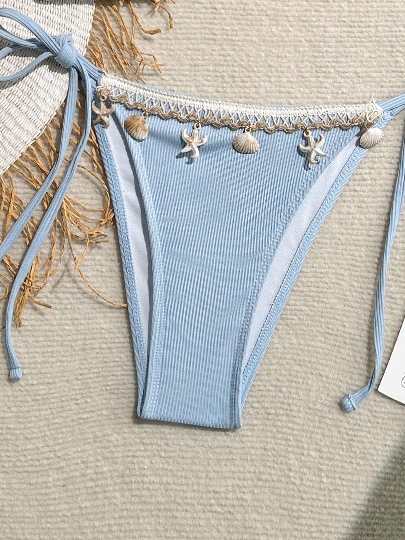 Women's 2 Piece Halter Triangle Bathing Suit Ribbed Bikini Swimsuits - Seldom Seen Styles