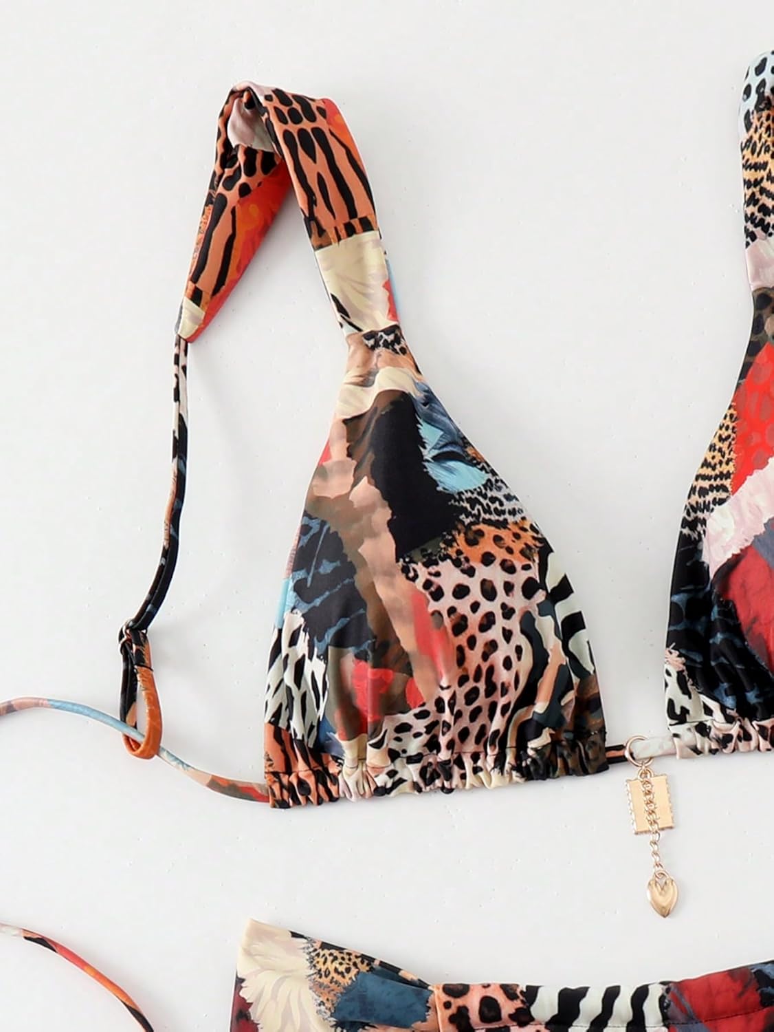 Women's 2 Piece Leopard Floral Bathing Suit Wireless Triangle Swimsuit High Waisted Bikini Sets - Seldom Seen Styles