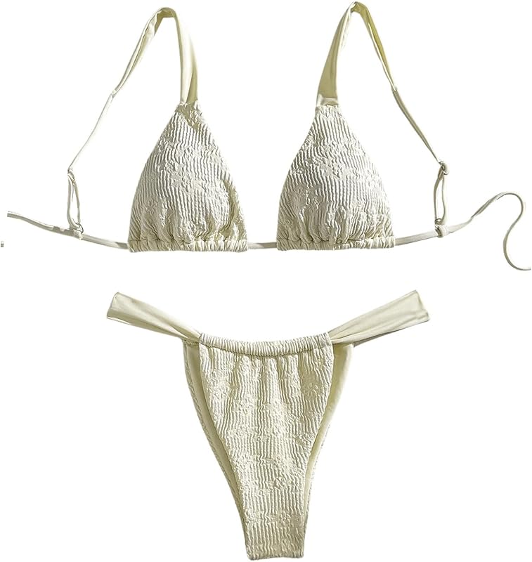 Women's 2 Piece Leopard Floral Bathing Suit Wireless Triangle Swimsuit High Waisted Bikini Sets - Seldom Seen Styles