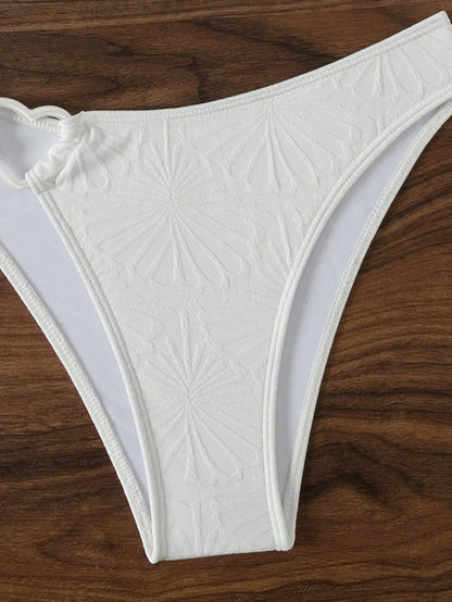 Women's 2 Piece Swimsuit Heart Shaped Ring Decorated Halter Bikini Swimwear Set - Seldom Seen Styles