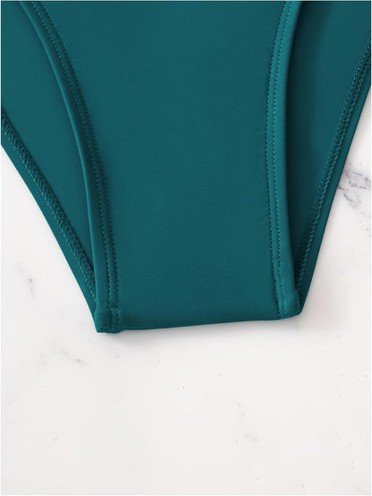 Women's 2025 Summer 3 Piece Swimsuits Tropical Print Bikini Set Halter Drawstring Bathing Suits with Cover Up - Seldom Seen Styles