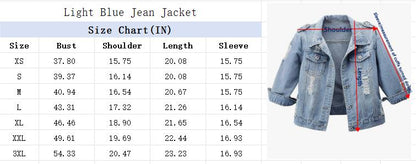 Women’s 3/4 Sleeve Washed Denim Jackets Distressed Light Cropped Jean Jackets Coats Casual Womenswear - Seldom Seen Styles