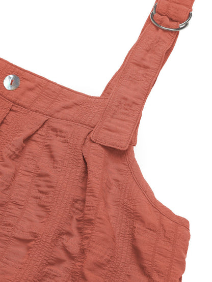 Women's Adjustable Spaghetti Strap Textured Mini Dress Summer Square Neck Sleeveless Button A Line Party Dress - Seldom Seen Styles