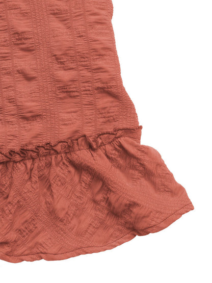 Women's Adjustable Spaghetti Strap Textured Mini Dress Summer Square Neck Sleeveless Button A Line Party Dress - Seldom Seen Styles