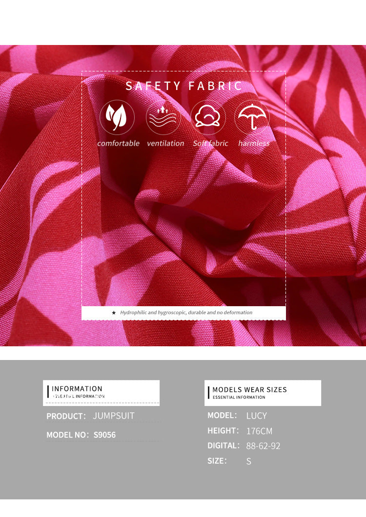 Women's Beach Vacation Clothes Summer Tube Top Romper Floral Strapless Wide Leg Jumpsuit - Seldom Seen Styles