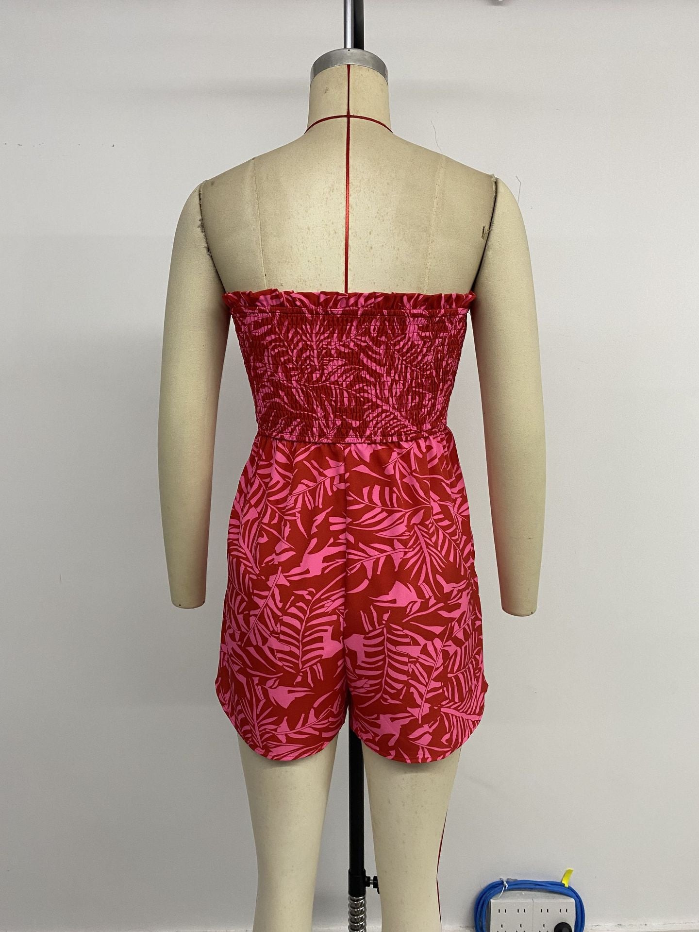 Women's Beach Vacation Clothes Summer Tube Top Romper Floral Strapless Wide Leg Jumpsuit - Seldom Seen Styles