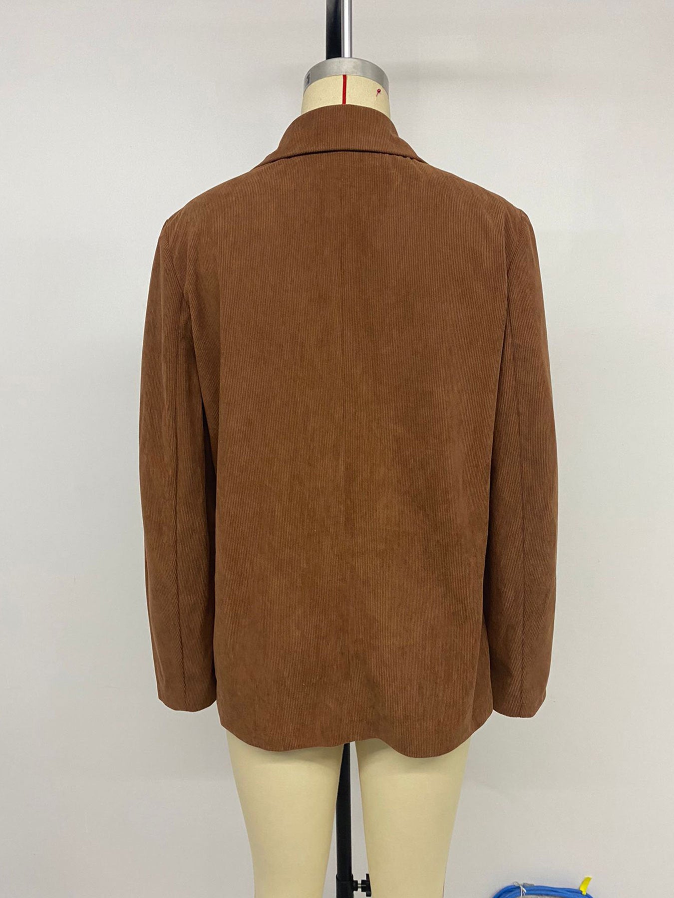 Women's Business Casual Corduroy Blazer Jacket Notch Lapel Double Breasted Suit Jacket - Seldom Seen Styles