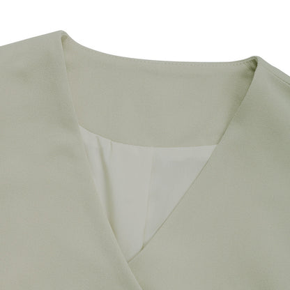 Women's Casual Cropped Blazer Lightweight Slim Fit Long Sleeve Crop Jacket Coat for Office Work - Seldom Seen Styles