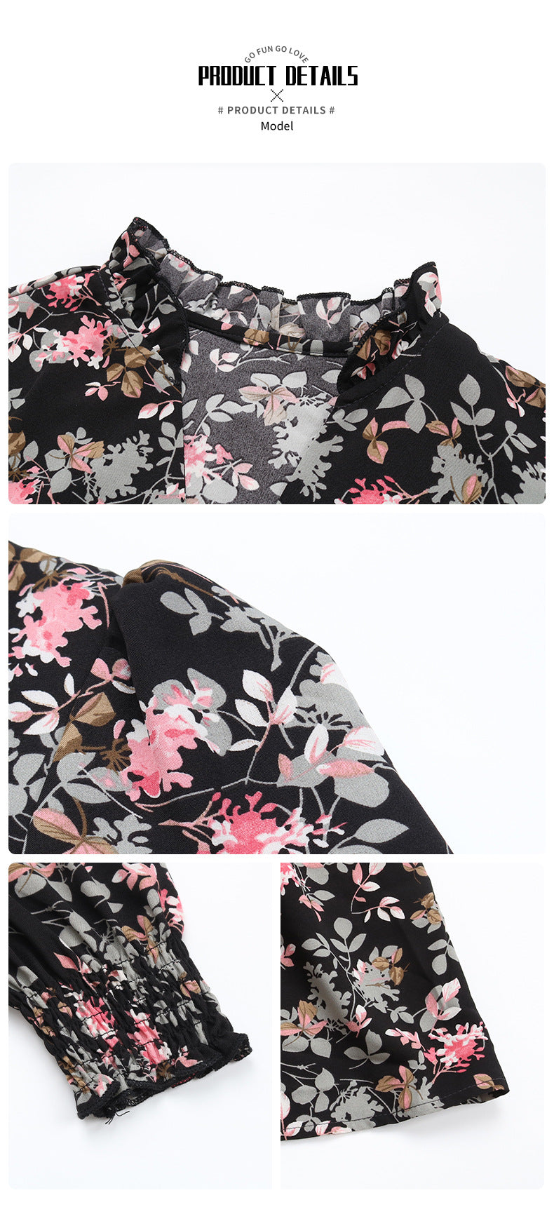 Women's Chiffon Floral Dress V Neck Midi Ruffle Long Sleeve A Line Casual - Seldom Seen Styles