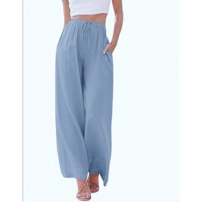 Women's Cotton Linen Summer Palazzo Pants Flowy Wide Leg Beach Trousers with Pockets Casual Womenswear - Seldom Seen Styles