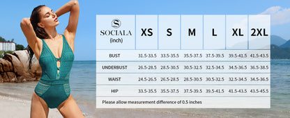 Women's Crochet One Piece Swimsuits V Neck High Waist Bathing Suit Sexy Hollow Monokini Swimwear - Seldom Seen Styles