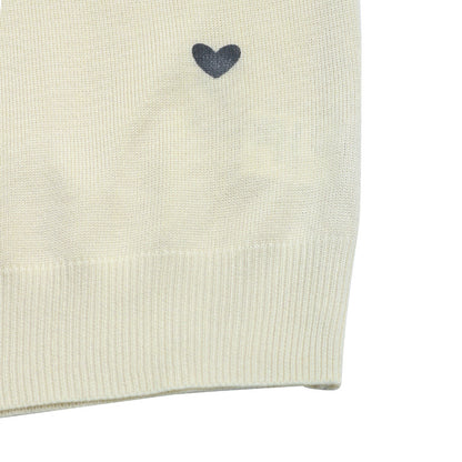 Women's Cute Aesthetic Heart Cream Sweaters Trendy Fall Pullover Crewneck Long Sleeve Soft Knitted Sweater Top - Seldom Seen Styles