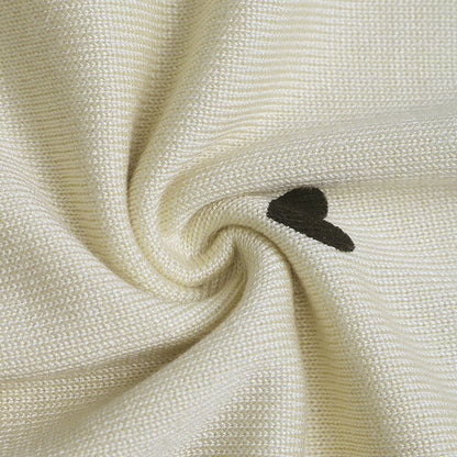 Women's Cute Aesthetic Heart Cream Sweaters Trendy Fall Pullover Crewneck Long Sleeve Soft Knitted Sweater Top - Seldom Seen Styles