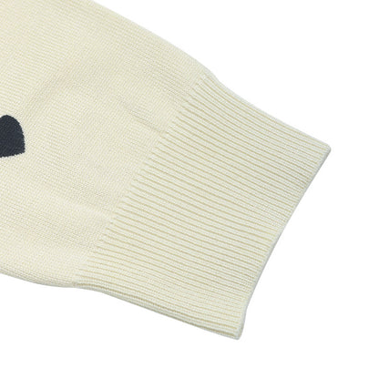 Women's Cute Aesthetic Heart Cream Sweaters Trendy Fall Pullover Crewneck Long Sleeve Soft Knitted Sweater Top - Seldom Seen Styles