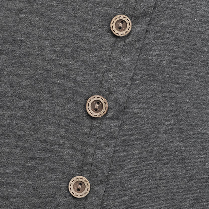 Women's Draped Button Front T Shirts Split Hem Short Sleeve Summer Tee Tops - Seldom Seen Styles