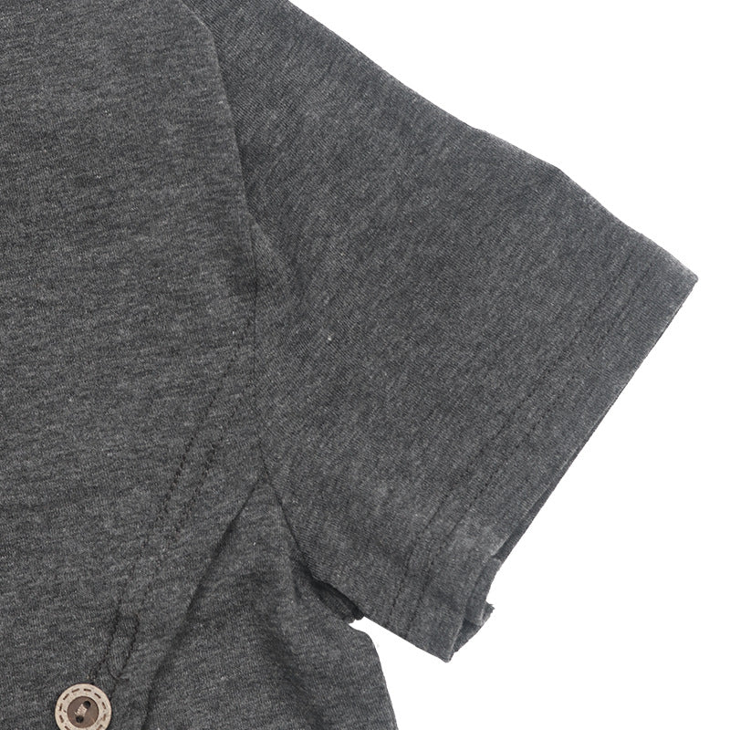 Women's Draped Button Front T Shirts Split Hem Short Sleeve Summer Tee Tops - Seldom Seen Styles