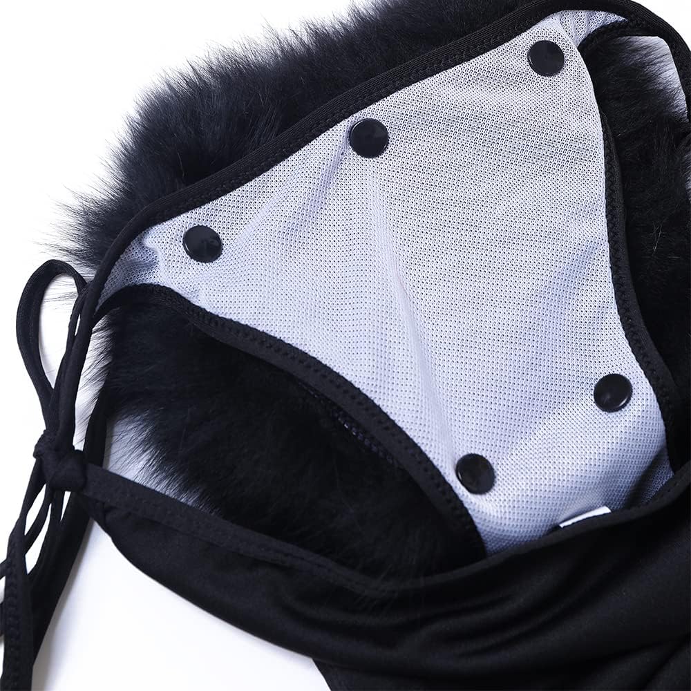 Women's Faux Fur Halter String Triangle Bikini Sets Two Piece Swimsuits - Seldom Seen Styles