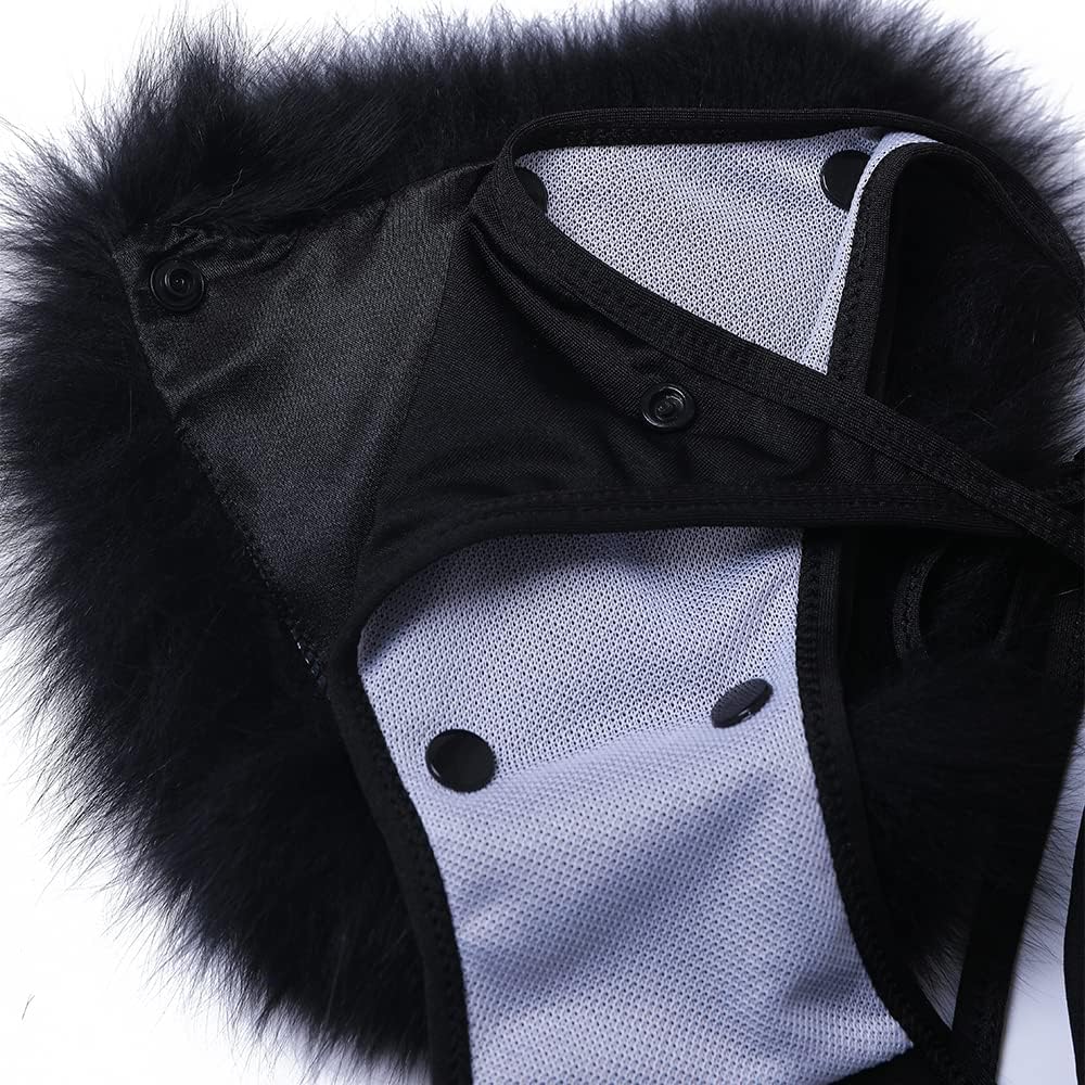 Women's Faux Fur Halter String Triangle Bikini Sets Two Piece Swimsuits - Seldom Seen Styles