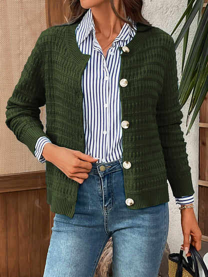 Women's Knit Cardigan Sweaters Casual Long Sleeve Open Front Button Down Trendy Jackets Outerwear - Seldom Seen Styles