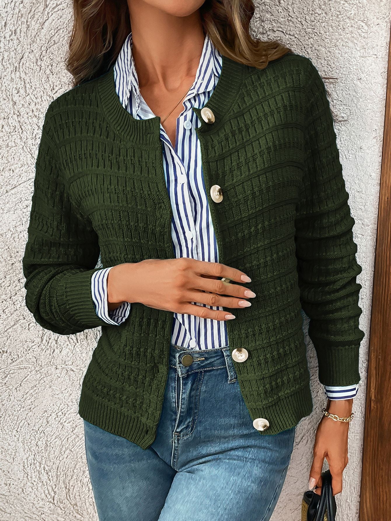 Women's Knit Cardigan Sweaters Casual Long Sleeve Open Front Button Down Trendy Jackets Outerwear - Seldom Seen Styles