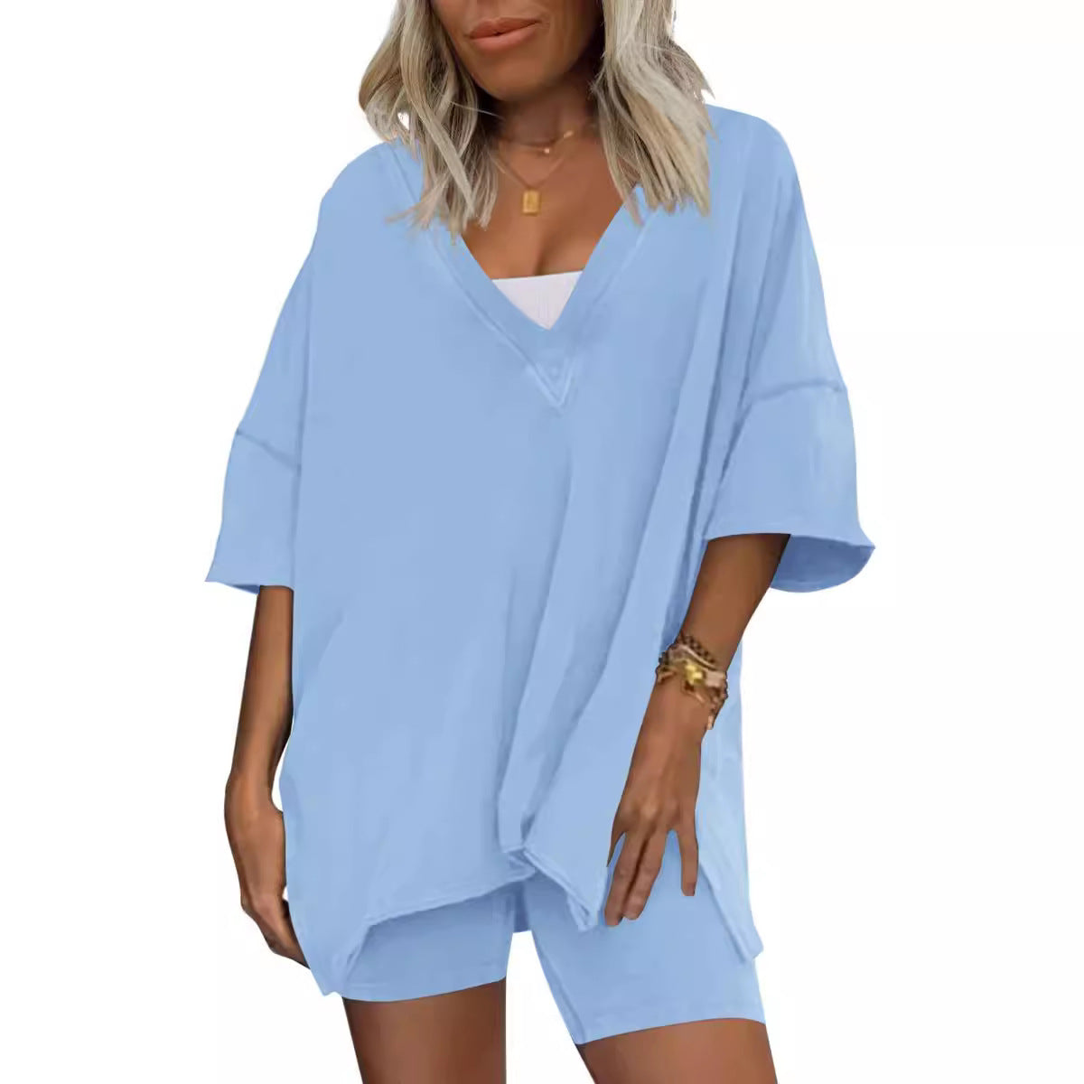 Women's Loungewear  2 Piece Outfits Tshirt Oversized Short Sleeve Tracksuit Beach Cover Up Shorts Set S-XXL - Seldom Seen Styles