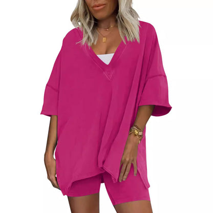 Women's Loungewear  2 Piece Outfits Tshirt Oversized Short Sleeve Tracksuit Beach Cover Up Shorts Set S-XXL - Seldom Seen Styles