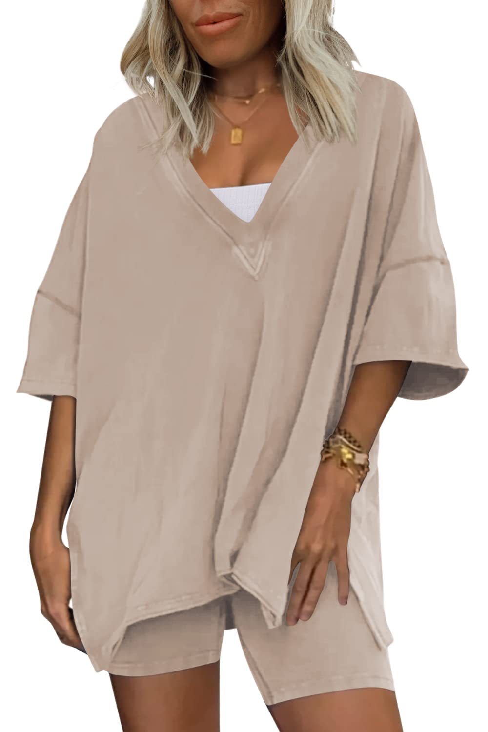 Women's Loungewear  2 Piece Outfits Tshirt Oversized Short Sleeve Tracksuit Beach Cover Up Shorts Set S-XXL - Seldom Seen Styles