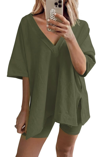 Women's Loungewear  2 Piece Outfits Tshirt Oversized Short Sleeve Tracksuit Beach Cover Up Shorts Set S-XXL - Seldom Seen Styles