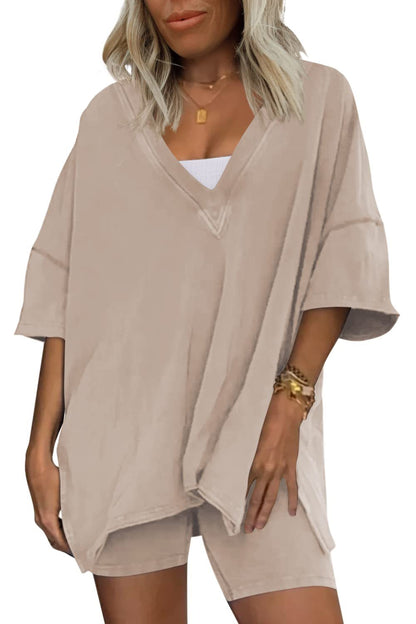 Women's Loungewear  2 Piece Outfits Tshirt Oversized Short Sleeve Tracksuit Beach Cover Up Shorts Set S-XXL - Seldom Seen Styles