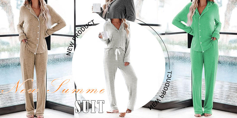 Women's Pajama Sets Long Sleeve Button Down Sleepwear Nightwear Soft Pjs Lounge Sets - Seldom Seen Styles