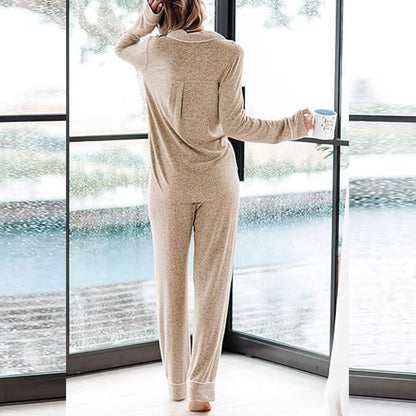 Women's Pajama Sets Long Sleeve Button Down Sleepwear Nightwear Soft Pjs Lounge Sets - Seldom Seen Styles