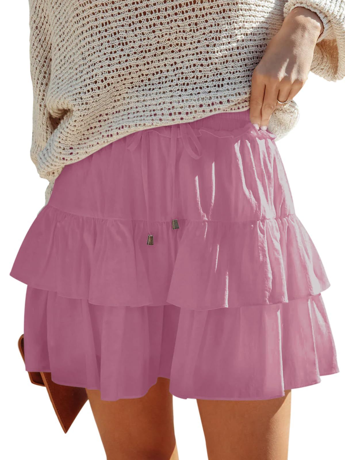 Women's Pleated Skirt High Waisted Ruffle Tennis Skirts Sports Skater Running Skorts with Shorts Pockets - Seldom Seen Styles